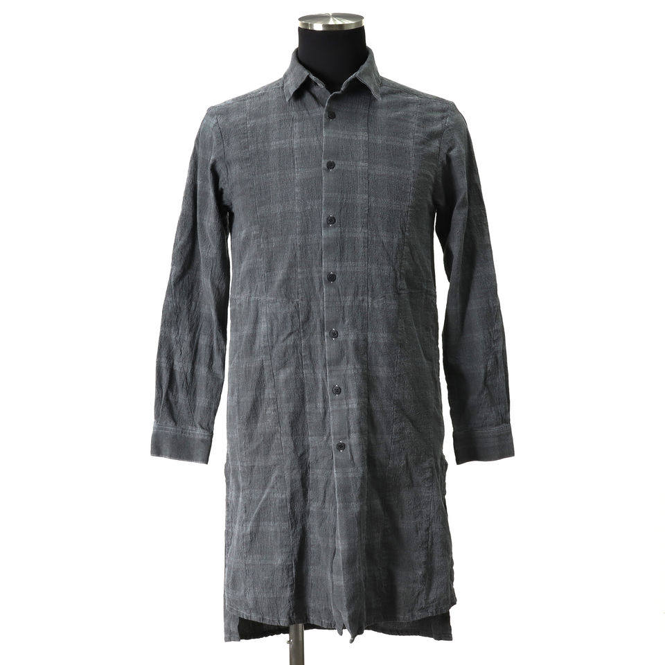 Dyed Check Long Shirts　GREY