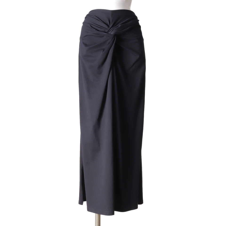 Twisted Long Skirt　BLACK