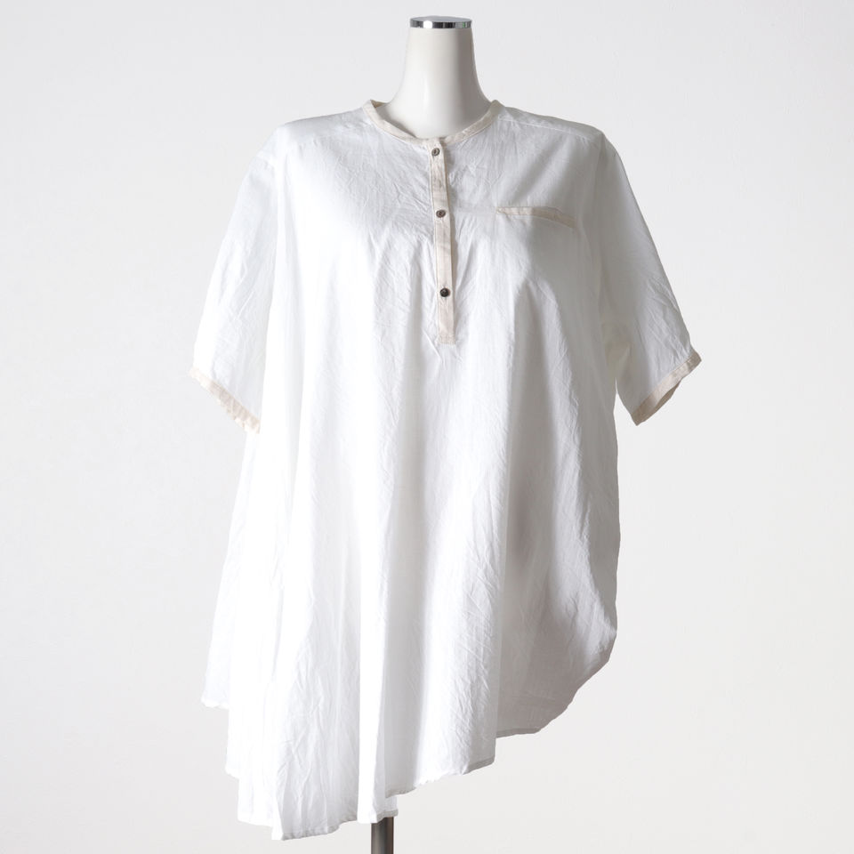 asymmetry half slv shirt　OFF WHITE