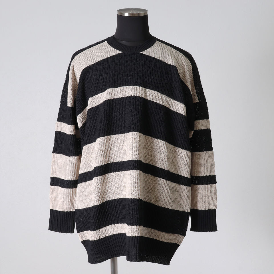 STRIPE KNIT SWEATER　BK×BE