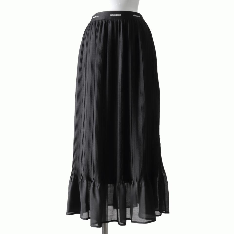 MIDIUMISOLID random pleats SK　BLACK