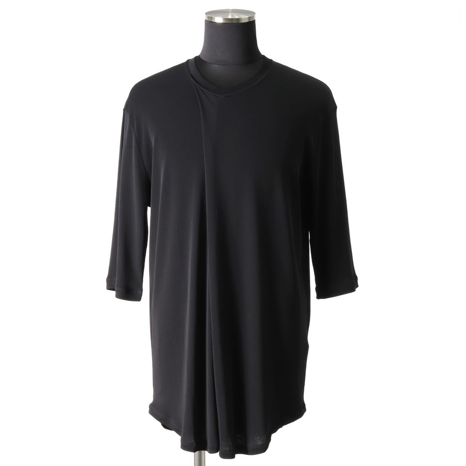 COLLAR TUCK T-SHIRT　BLACK