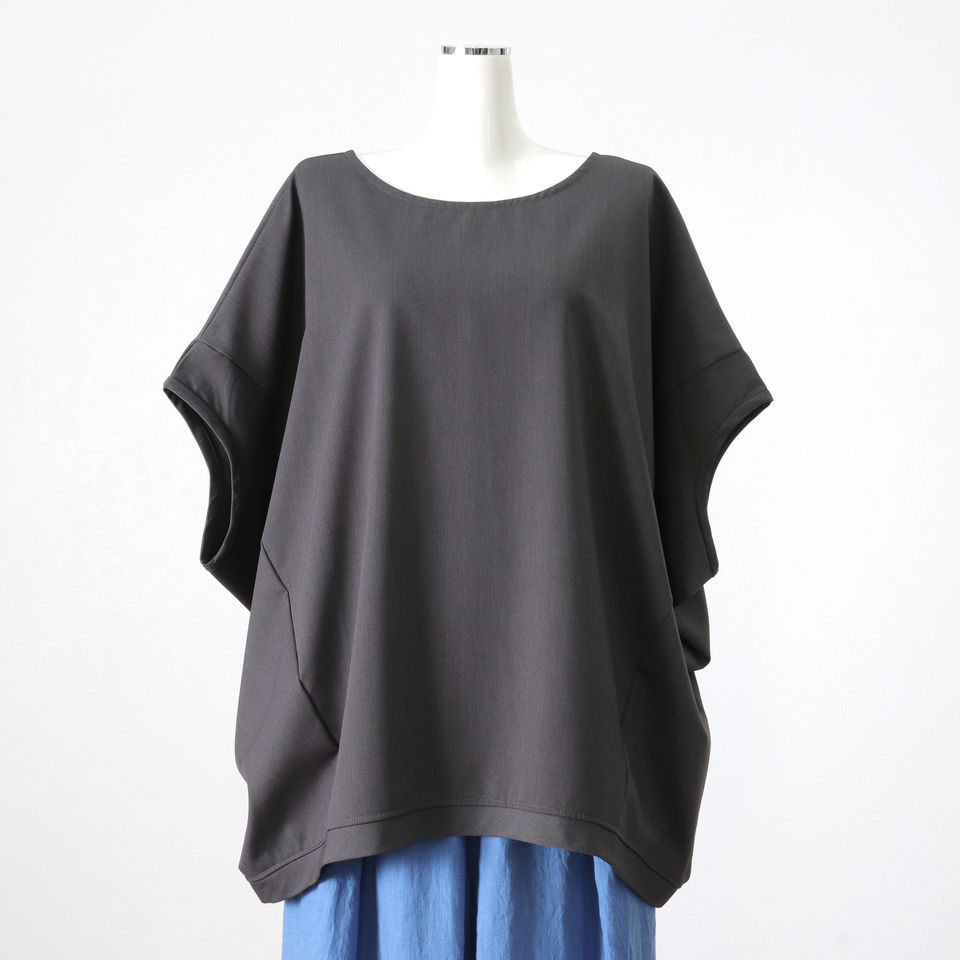 T/R stretch cocoon wide P/O　GRAY
