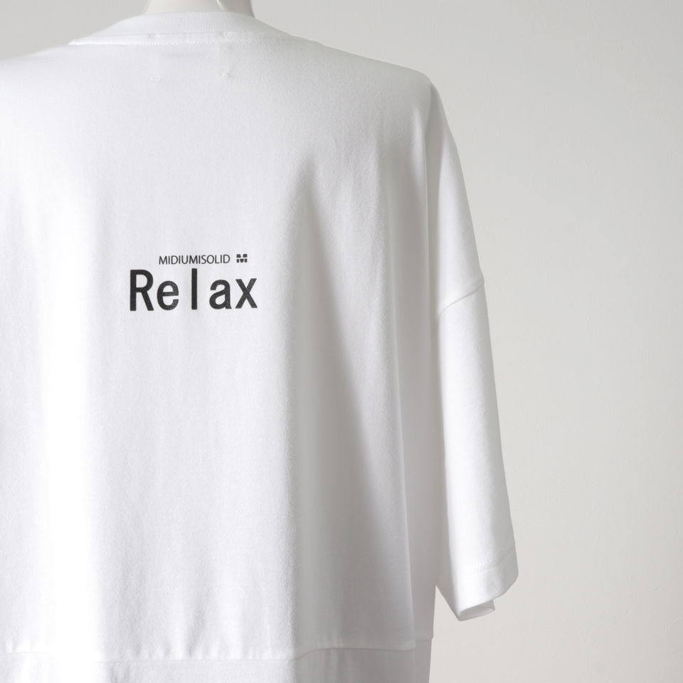 MIDIUMISOLID LOGO PRINT T-SHIRTS　WHITE(Relax)