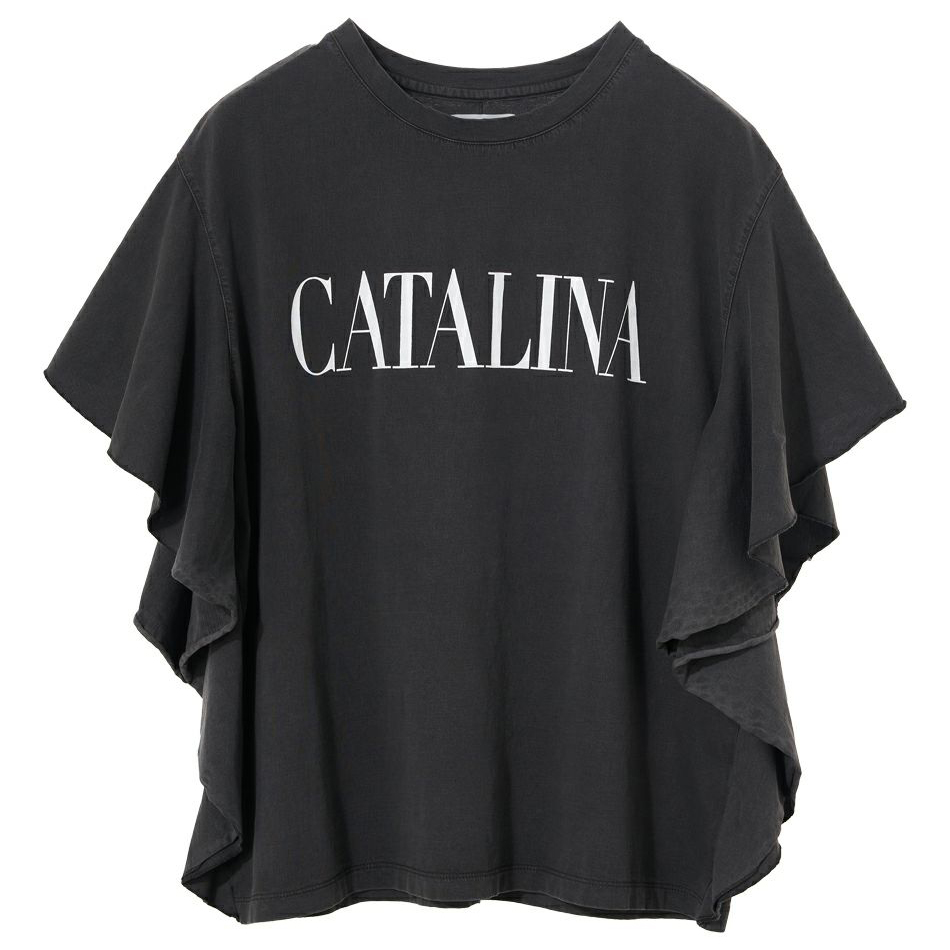 "CATALINA"ロゴプリントフリルT-shirt　SUMIKURO