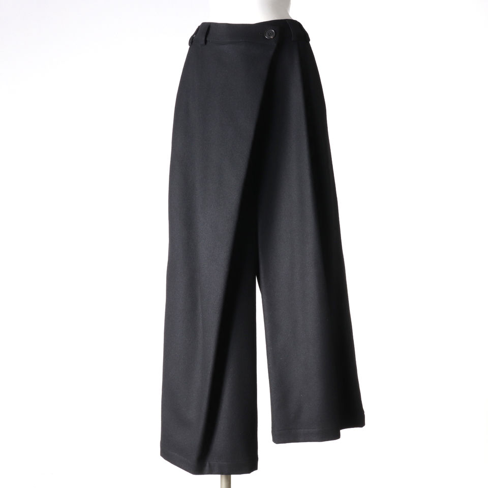 Asymmetry Wide Pants　BLACK