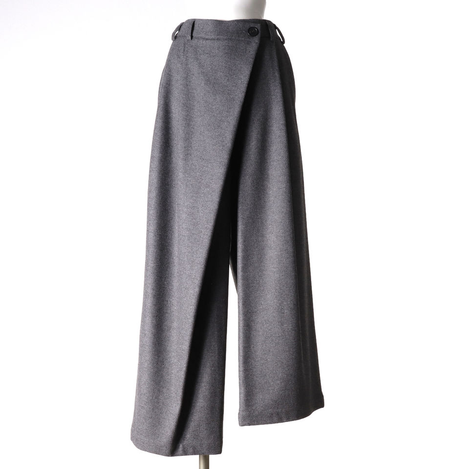 Asymmetry Wide Pants　GRAY