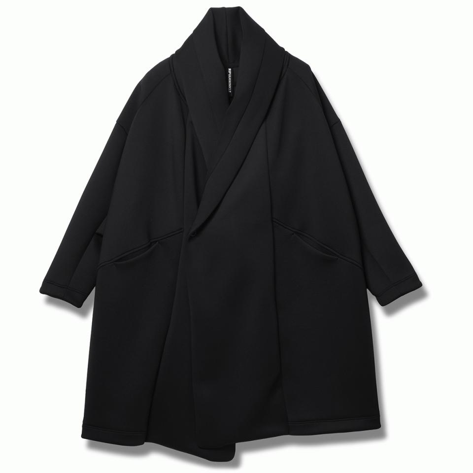 WRAP JERSEY COAT　BLACK