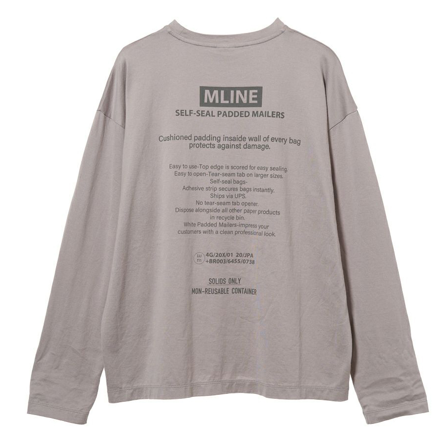 "MLINE"バックロゴプリントロングスリーブT-shirts　GRAY