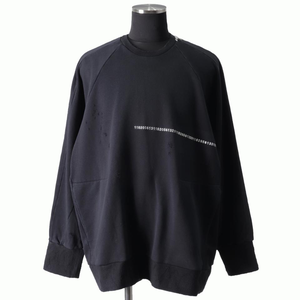 Damage Sweat Oversized Pullover　BLACK