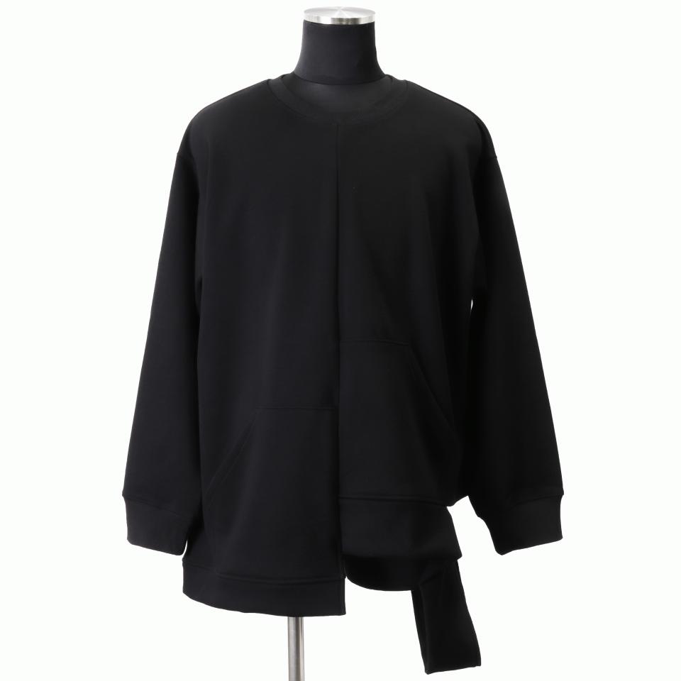 [SALE] 30%OFF　A.F ARTEFACT Bomber Heat Asymmetry Crew Neck　BLACK