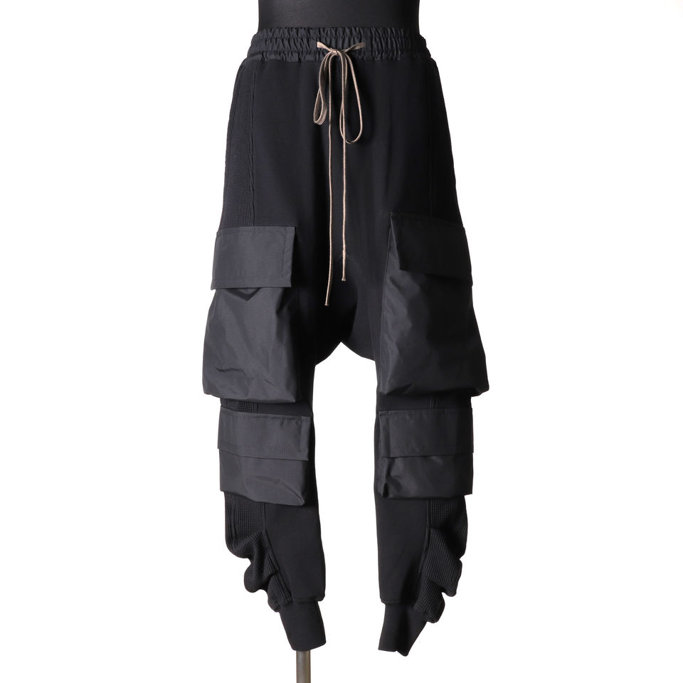 Knit Combi Military Sarrouel Pants　BLACK