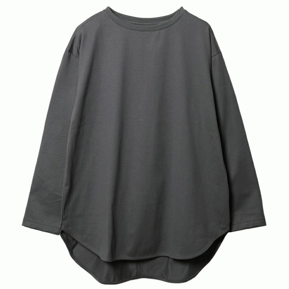 ヘムラウンドロングスリーブ Tee　CHARCOAL