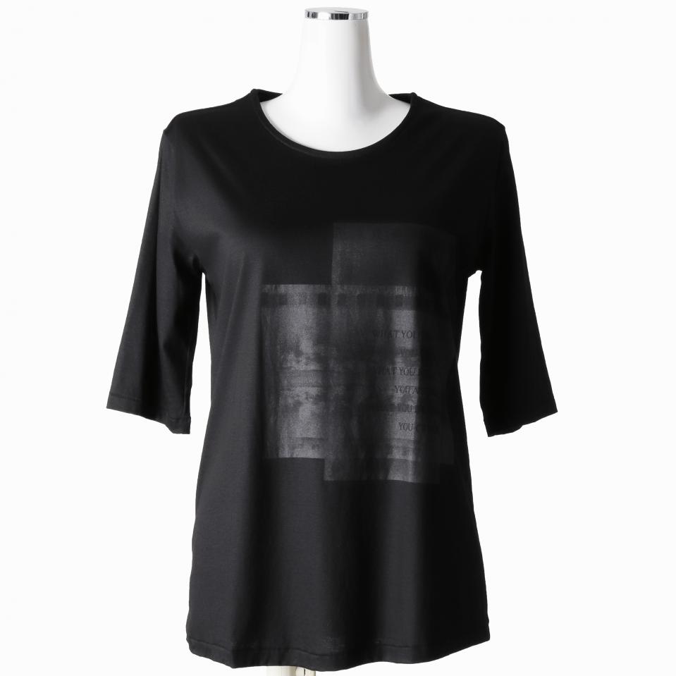 ギザリヨセル天竺 Tシャツ　BLACK