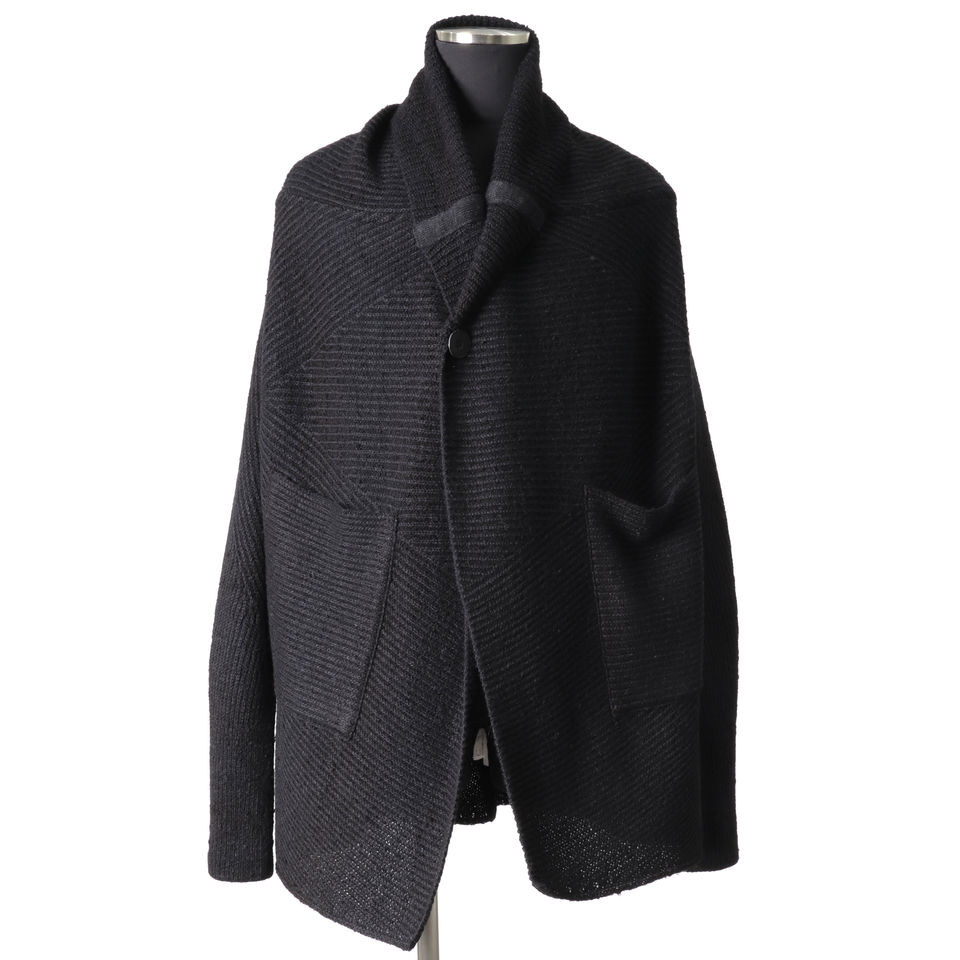 SHAWL COLLAR CARDIGAN　BK×BK