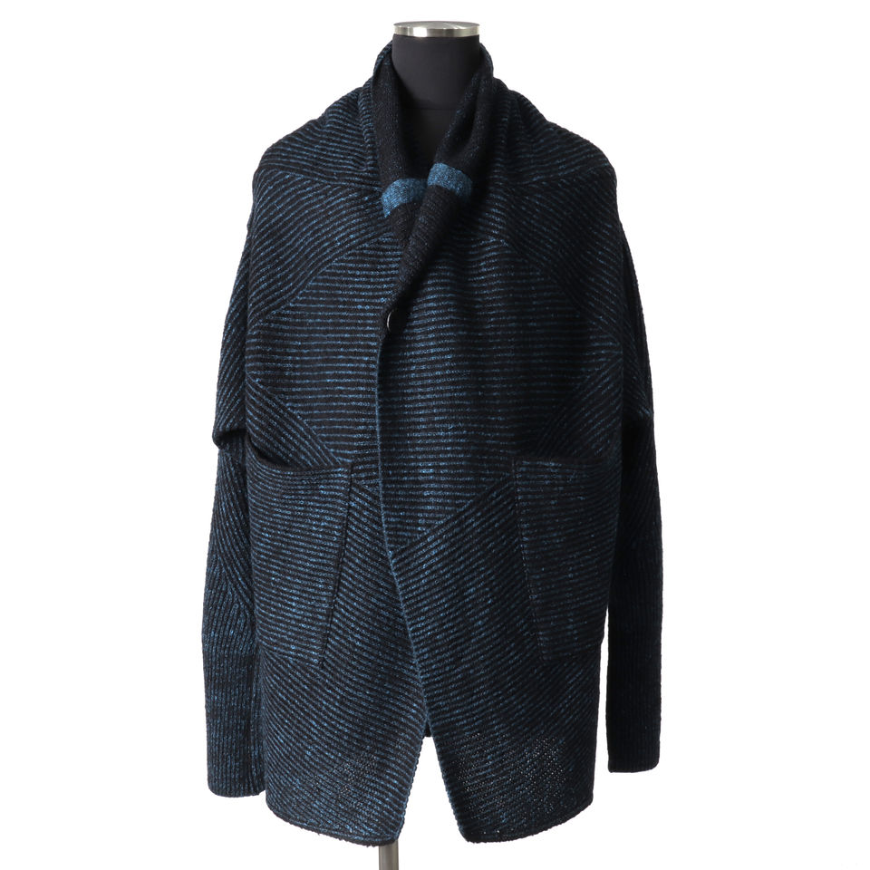 SHAWL COLLAR CARDIGAN　BK×BL