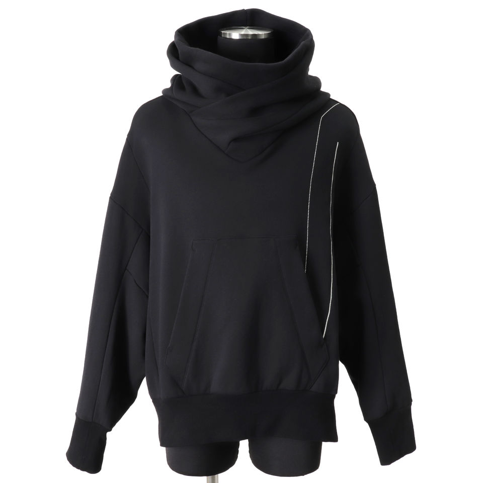 EMBROIDERED BOX HOODIE　BLACK