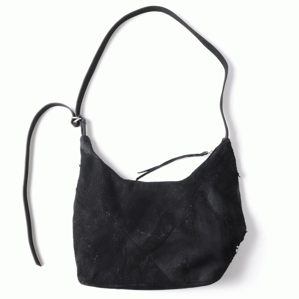 werk42g reverse goat skin cotton lining zip pocket　BLACK