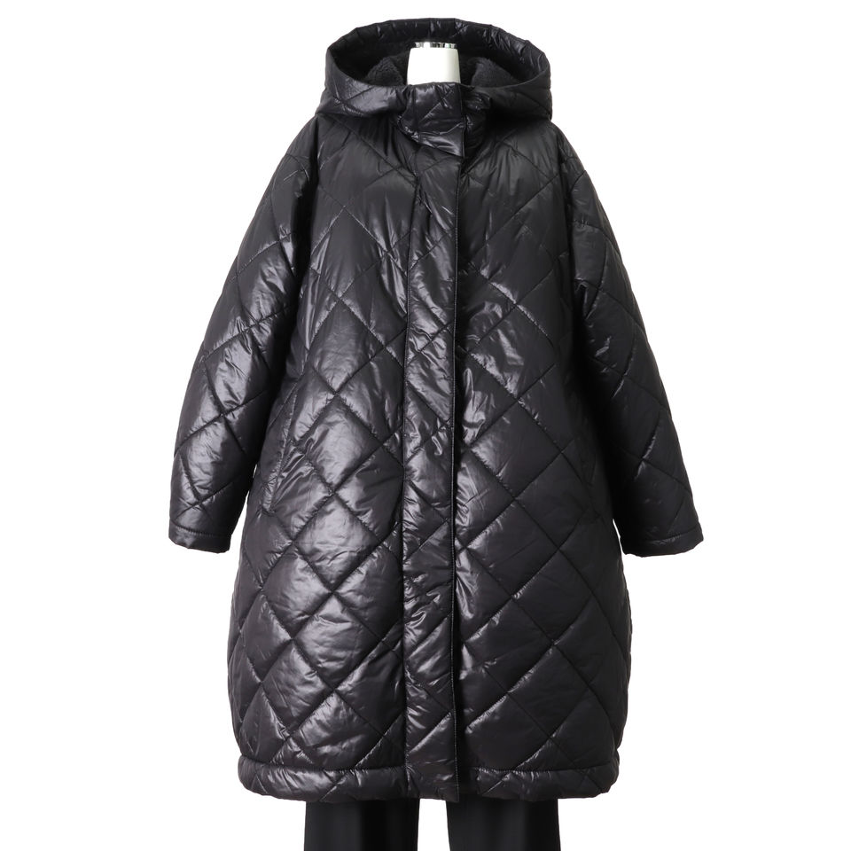 MIDIUMISOLID reversible quilting coat　BLACK