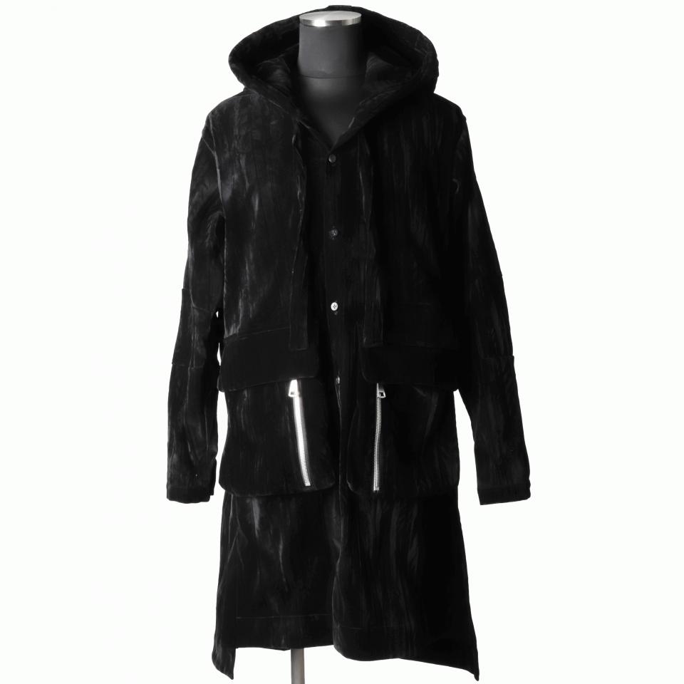 Hooded Long Jacket　BLACK