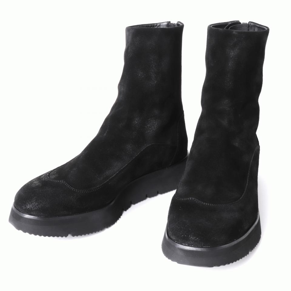 BACK ZIP BOOTS　BLACK
