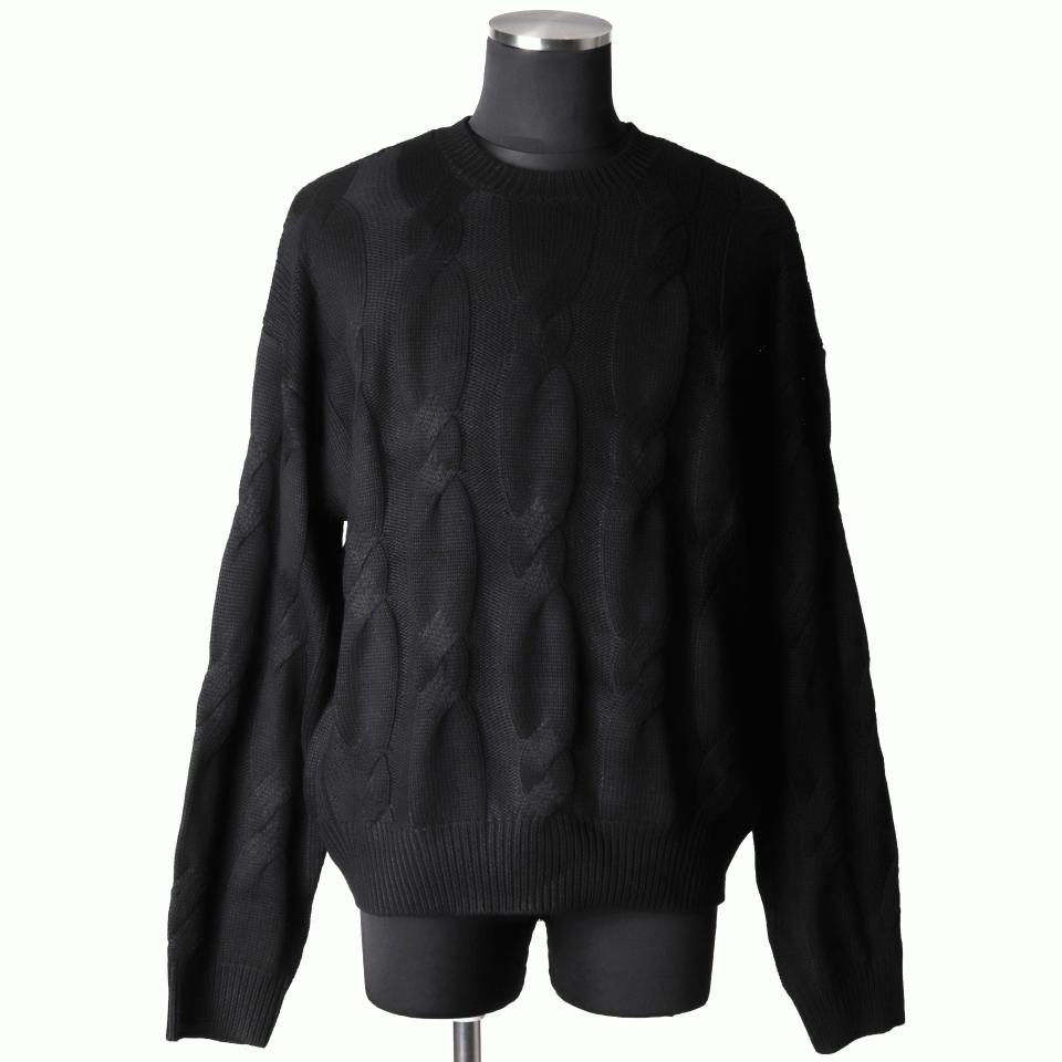 Cable Knit Pullover　BLACK