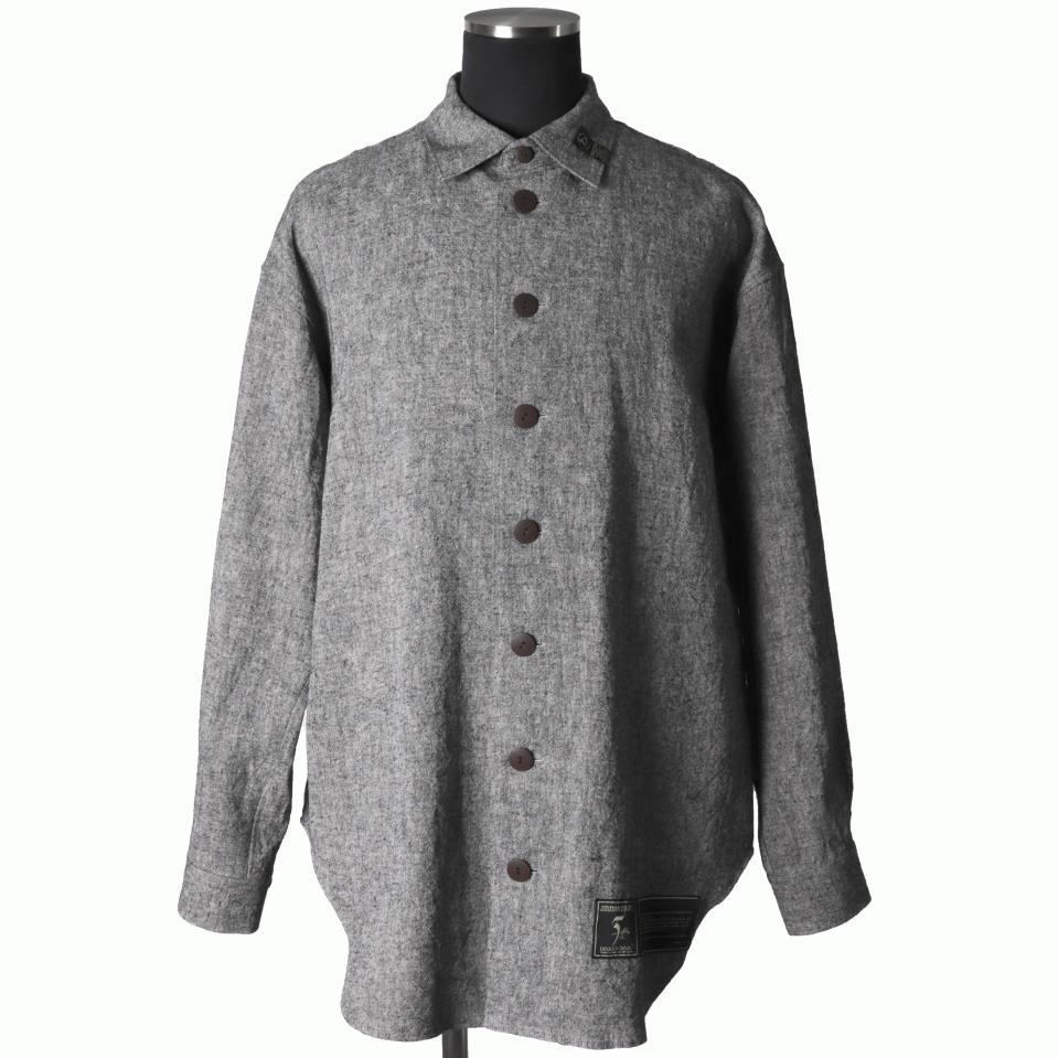 Linen Canvas Chambray Oversized Shirt CHARCOAL arco LIMITED EDITION