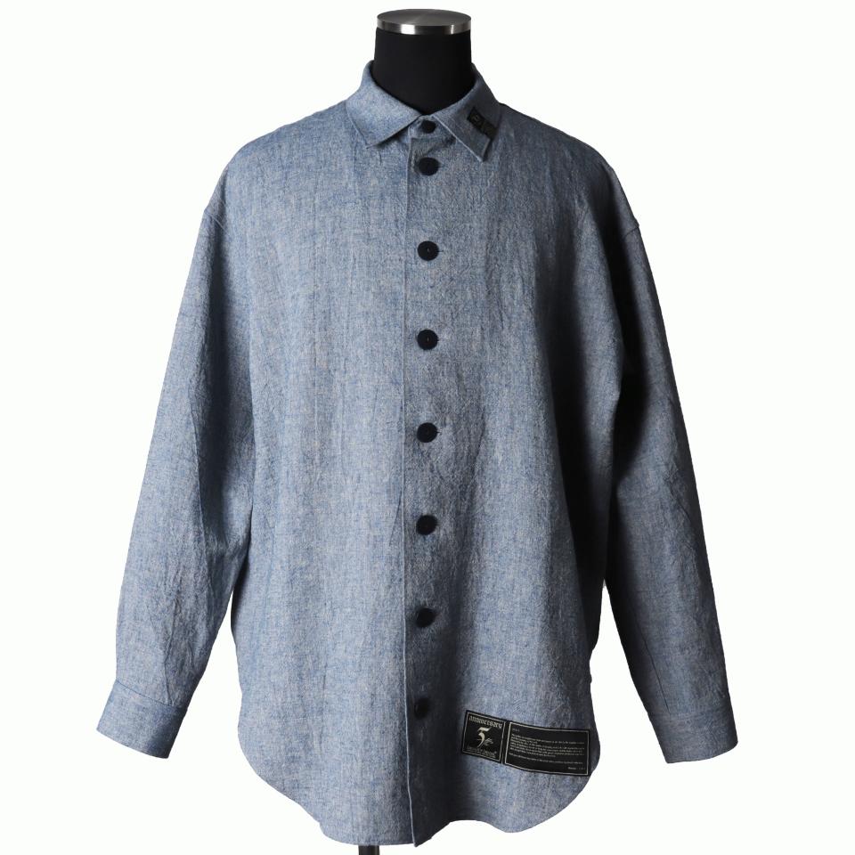 Linen Canvas Chambray Oversized Shirt BLUE arco LIMITED EDITION