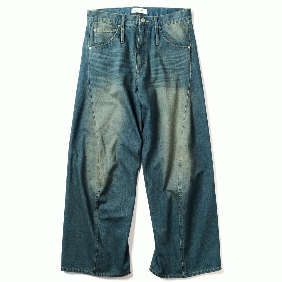 AGING TWISTED DENIM PANTS L.INDIGO