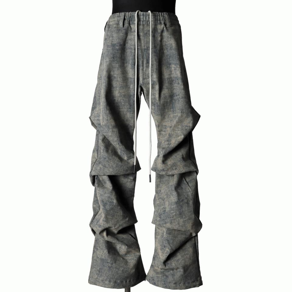 Blended Shades Denim Tuck Boots Cut Pants STEEL BLUE