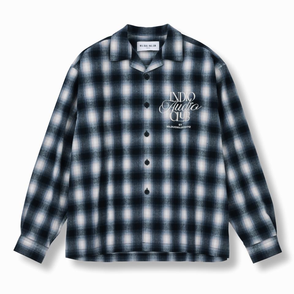 EMBROIDERY CHECK SHIRT BLACK