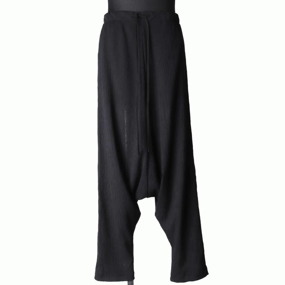 TC楊柳 サルエルパンツ　BLACK