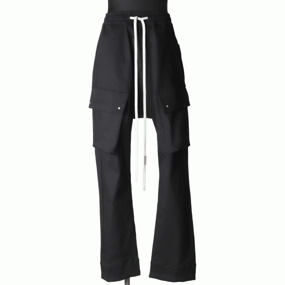 Stretch Cargo Flared Pants BLACK