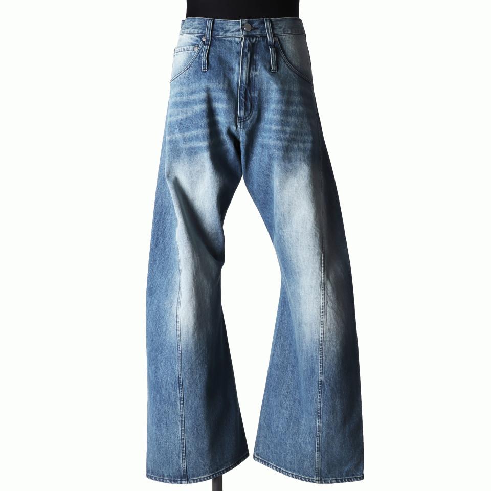TWIST FLARE 3D DENIM PANTS　INDIGO