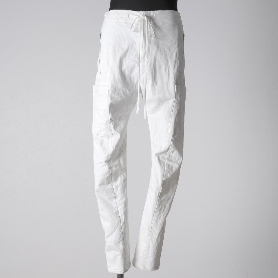 ストレッチデニム ソフトサルエルパンツ WHITE
