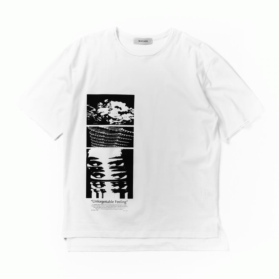 GRAPHIC T-SHIRT "UNFORGETTABLE FEELING"　WHITE