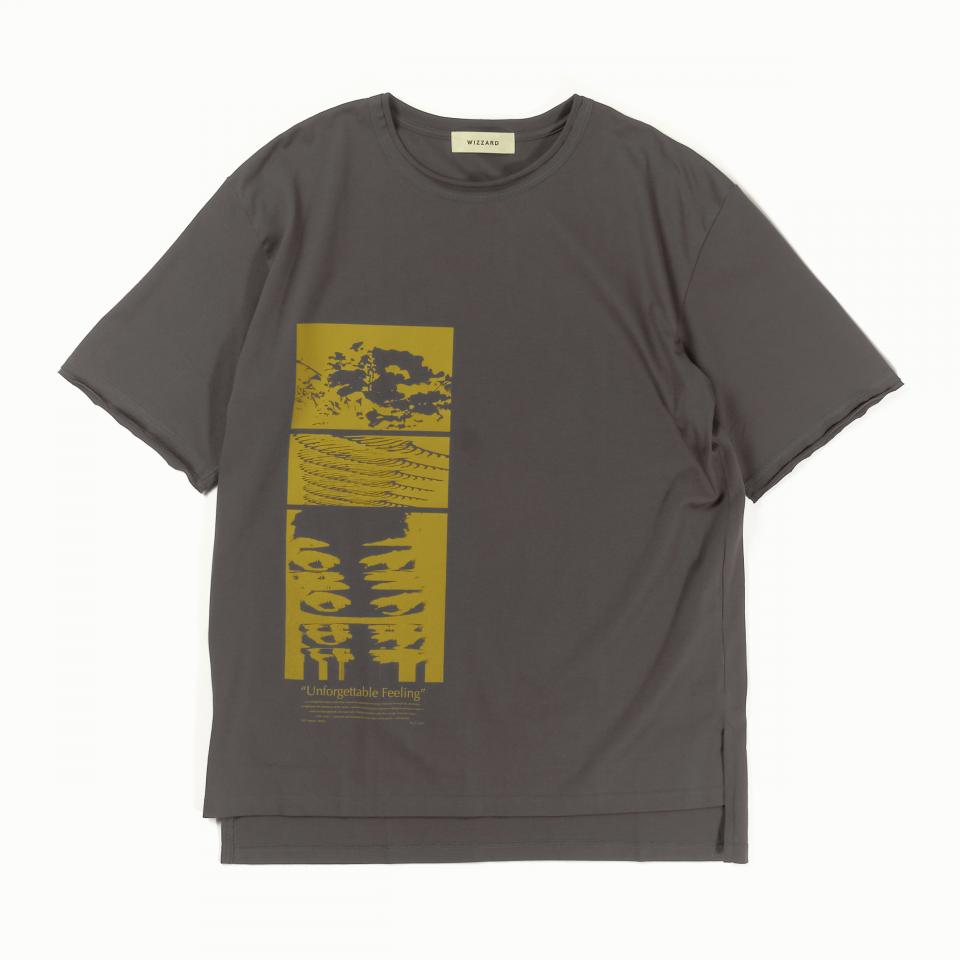 GRAPHIC T-SHIRT "UNFORGETTABLE FEELING"　CHARCOAL