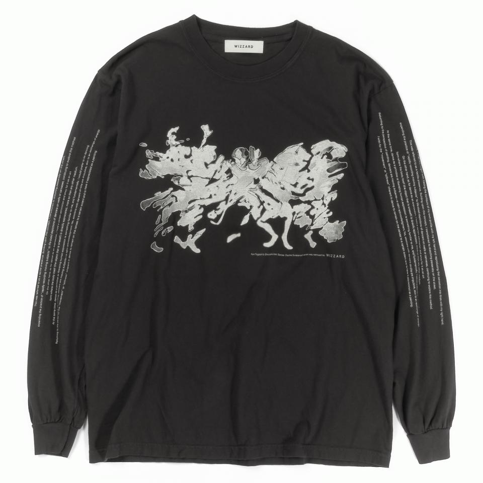 GRAPHIC LONG SLEEVE T-SHIRT "SHOKKAKUTEKI SONZAI"　BLACK