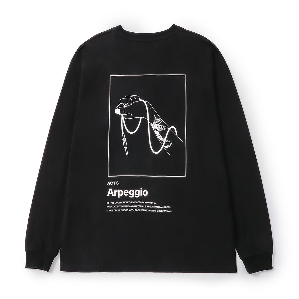 LONG SLEEVE TATTOO TEE　BLACK